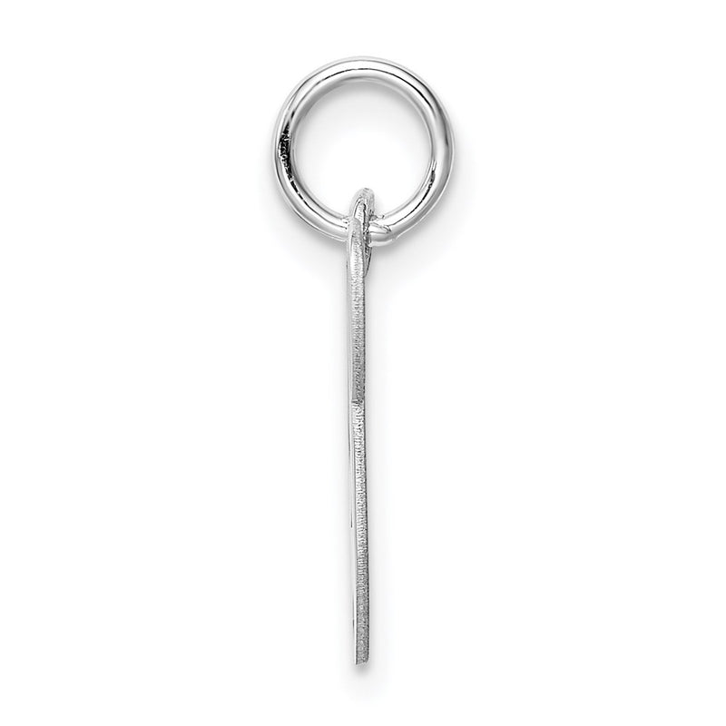 Sterling Silver Rhodium-Plated Fancy Script Letter P Initial Charm