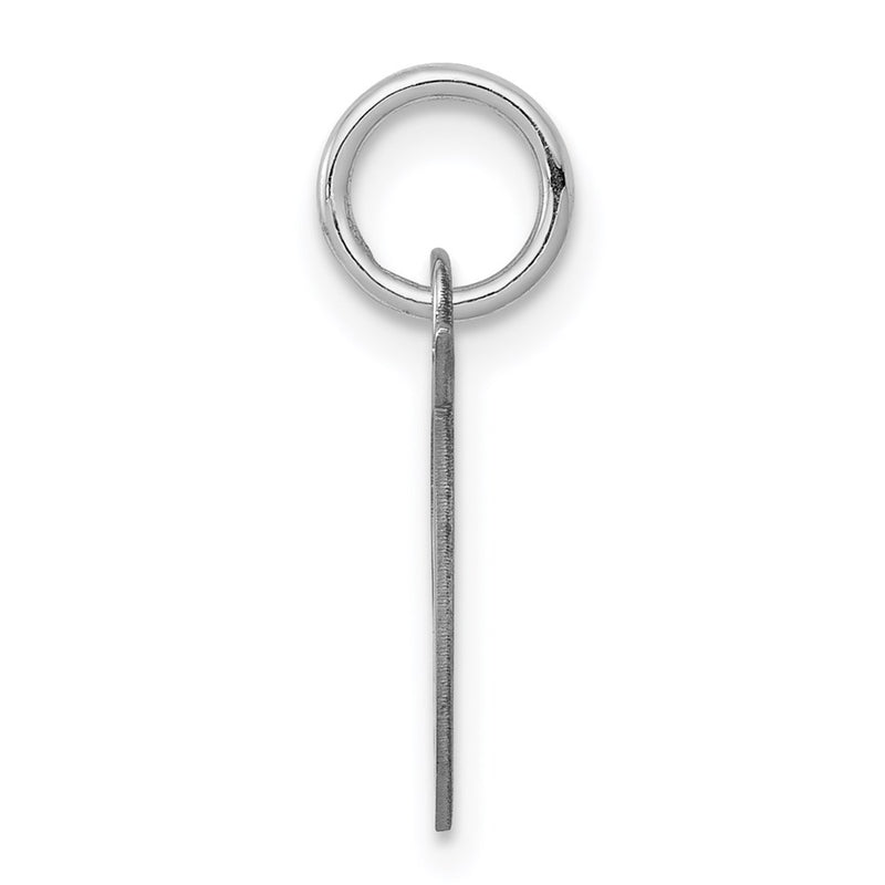 Sterling Silver Rhodium-Plated Fancy Script Letter T Initial Charm
