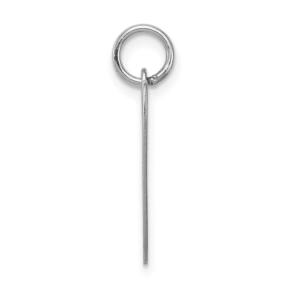 Sterling Silver Rhodium-Plated Fancy Script Letter V Initial Charm