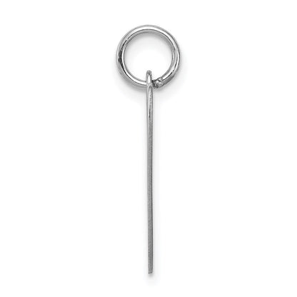 Sterling Silver Rhodium-Plated Fancy Script Letter V Initial Charm