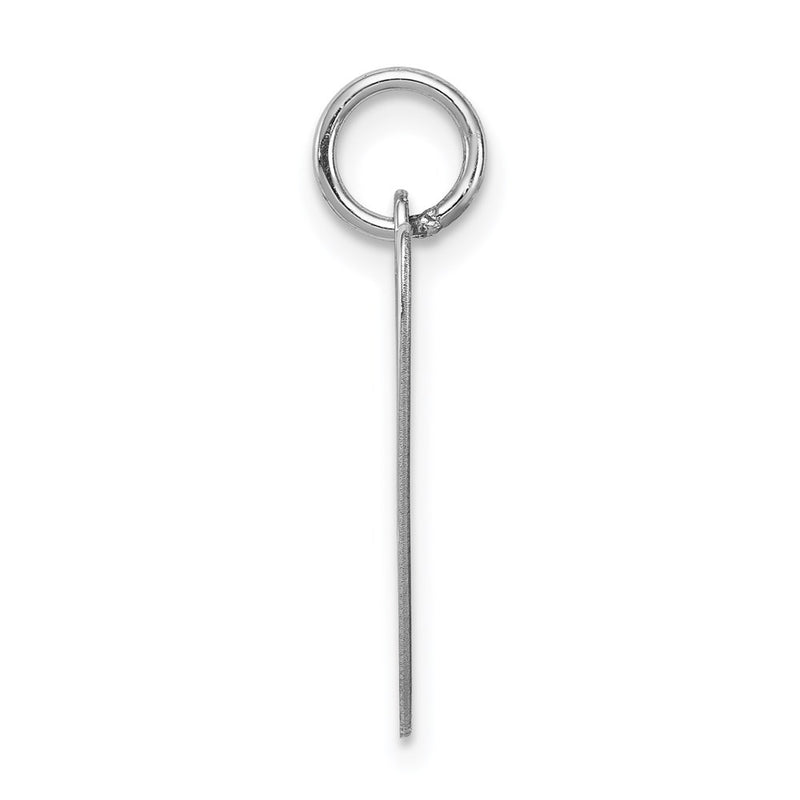 Sterling Silver Rhodium-Plated Fancy Script Letter V Initial Charm