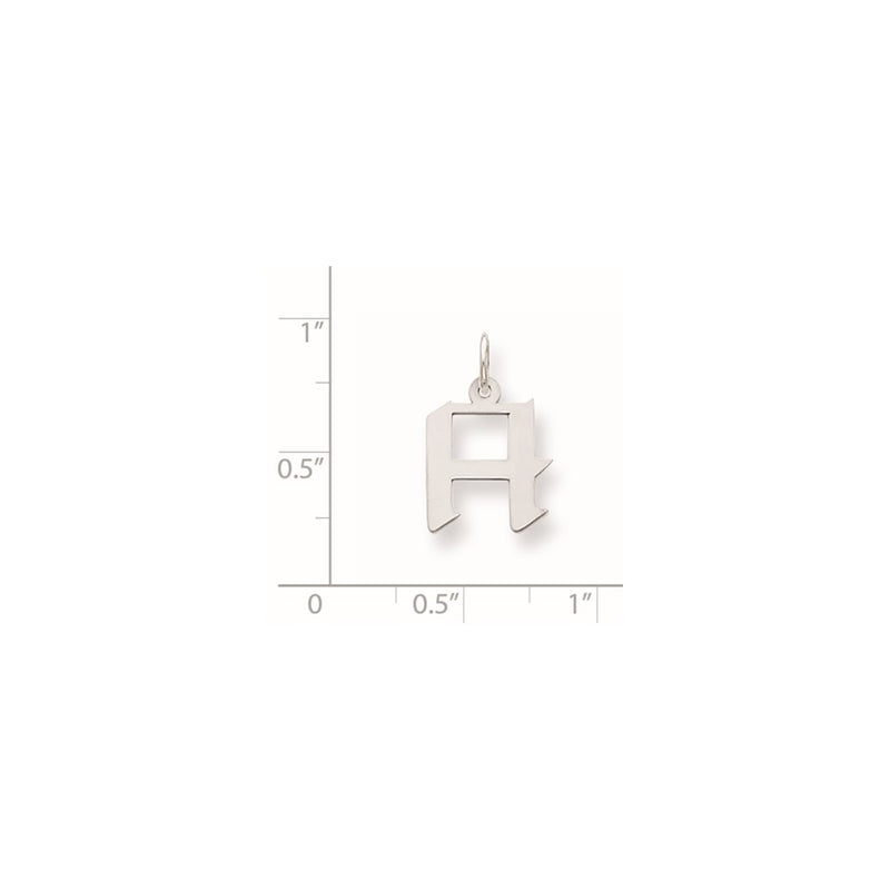 Sterling Silver Small Artisan Block Initial H Charm