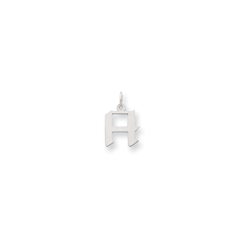 Sterling Silver Small Artisan Block Initial H Charm