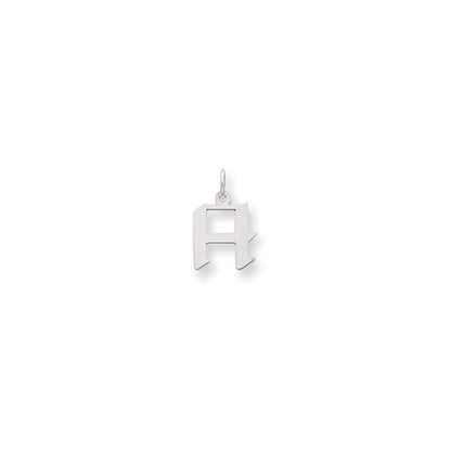 Sterling Silver Small Artisan Block Initial H Charm
