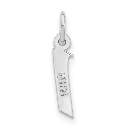 Sterling Silver Small Artisan Block Initial I Charm