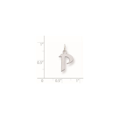 Sterling Silver Small Artisan Block Initial P Charm