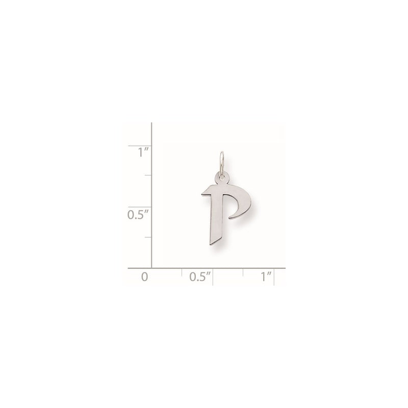 Sterling Silver Small Artisan Block Initial P Charm