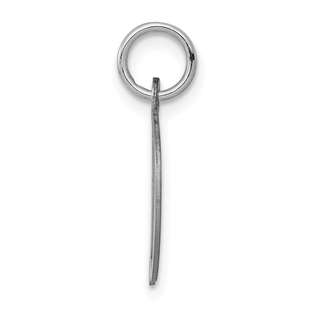 Sterling Silver Rhodium-Plated Fancy Script Letter D Initial Charm