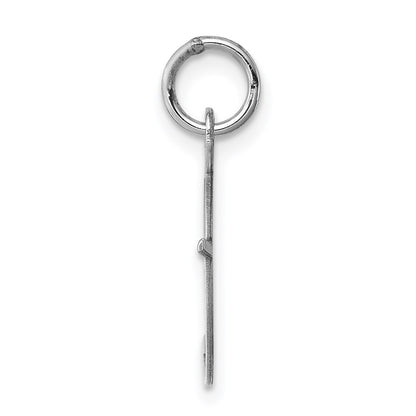 Sterling Silver Rhodium-Plated Fancy Script Letter F Initial Charm