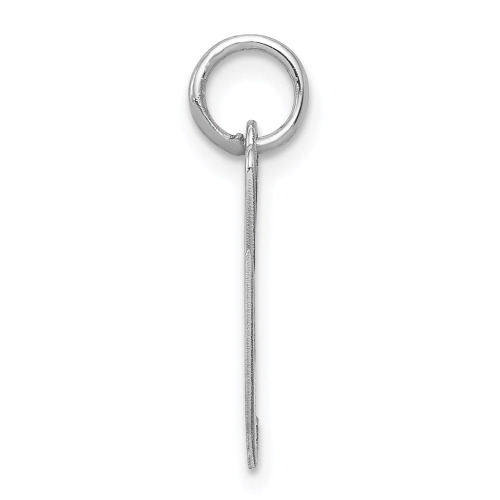 Sterling Silver Rhodium-Plated Fancy Script Letter G Initial Charm