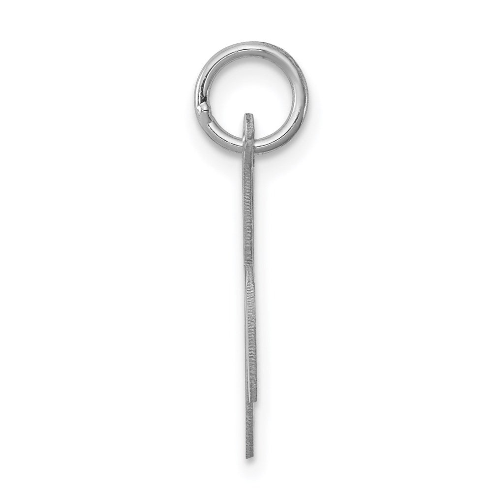 Sterling Silver Rhodium-Plated Fancy Script Letter K Initial Charm