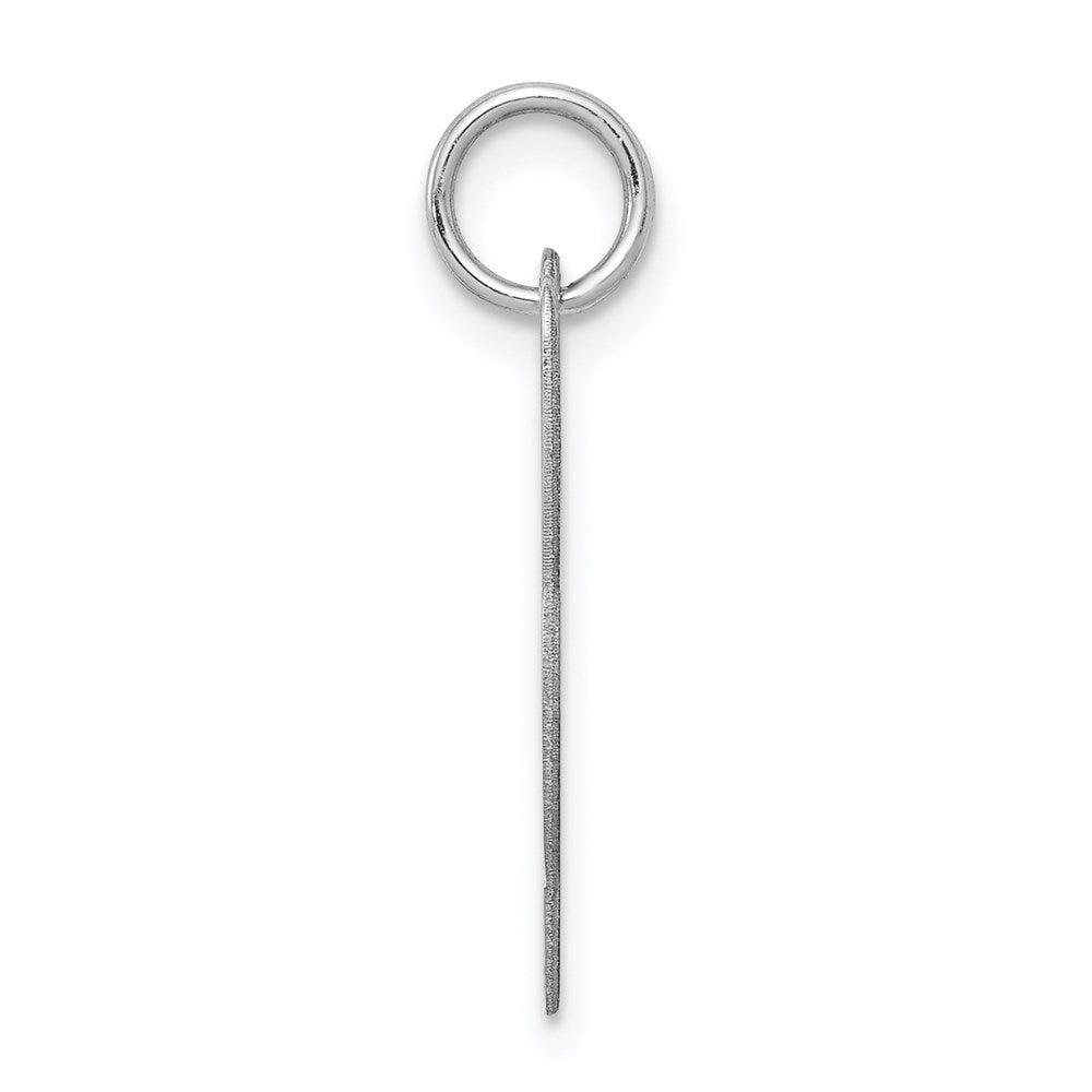 Sterling Silver Rhodium-Plated Fancy Script Letter L Initial Charm