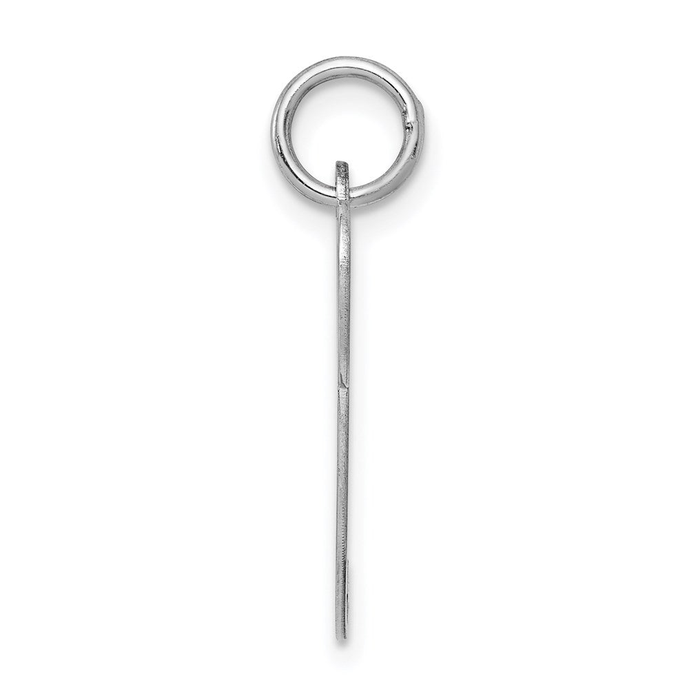 Sterling Silver Rhodium-Plated Fancy Script Letter P Initial Charm