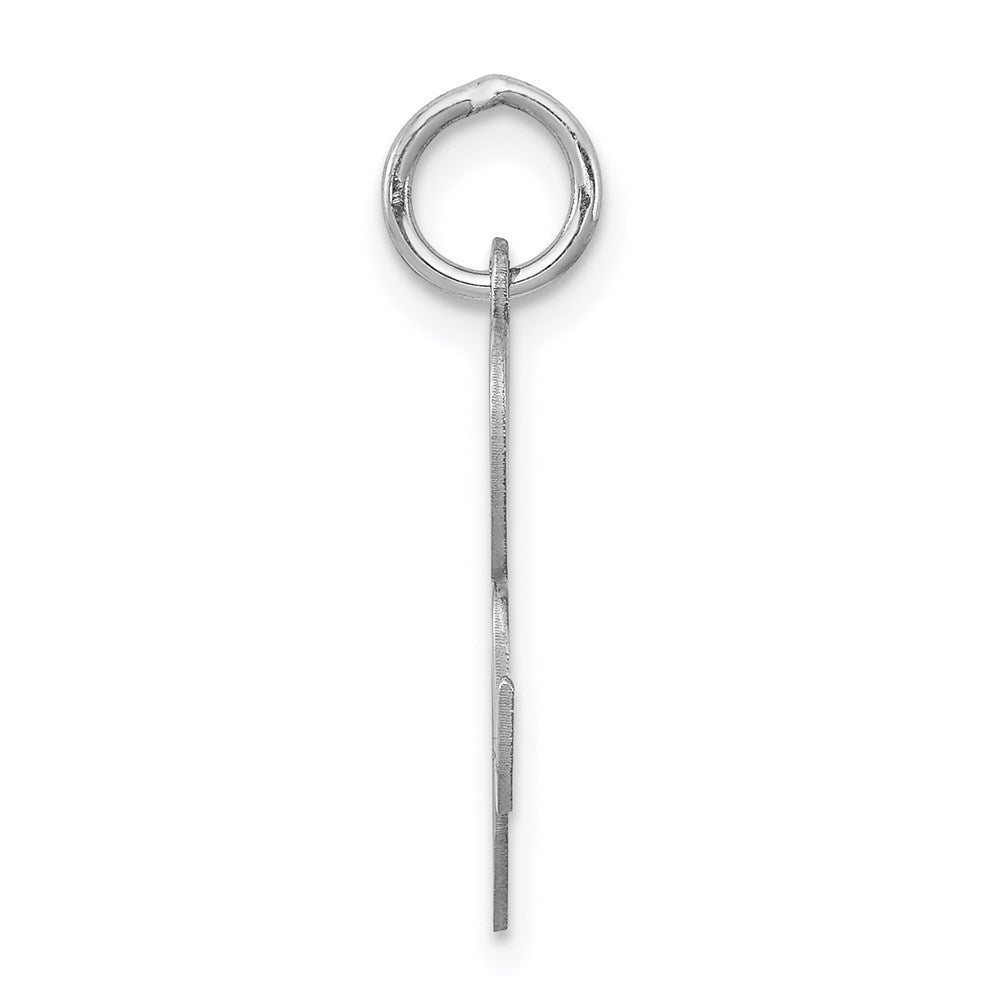 Sterling Silver Rhodium-Plated Fancy Script Letter R Initial Charm