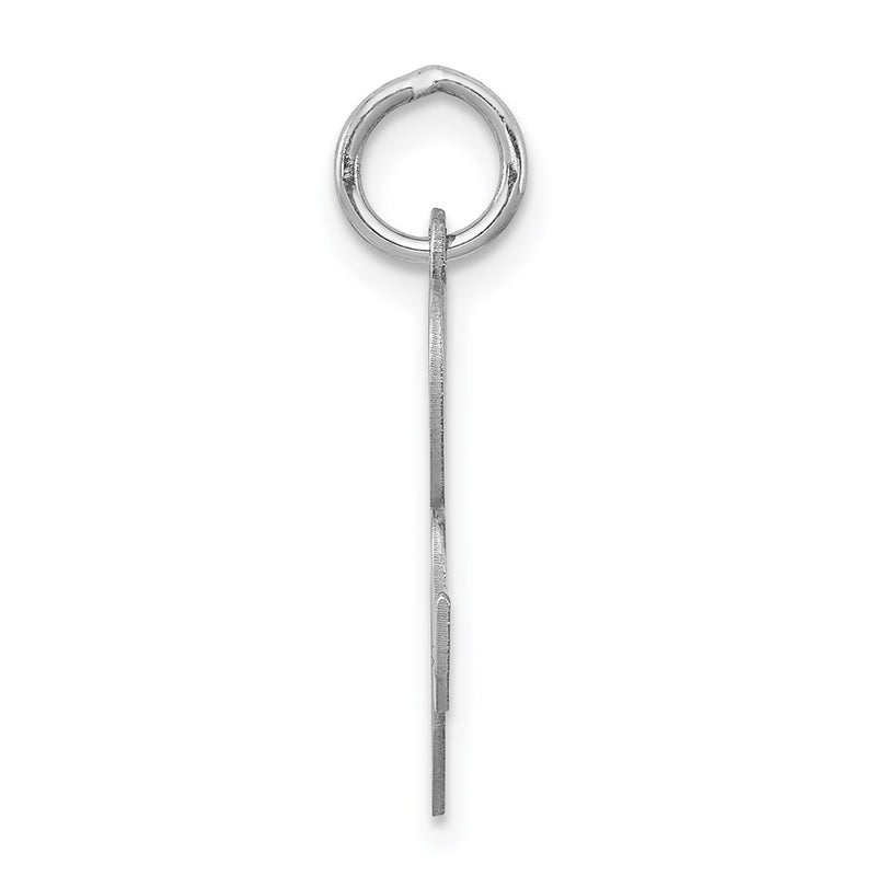 Sterling Silver Rhodium-Plated Fancy Script Letter R Initial Charm