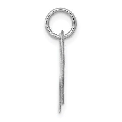 Sterling Silver Rhodium-Plated Fancy Script Letter W Initial Charm