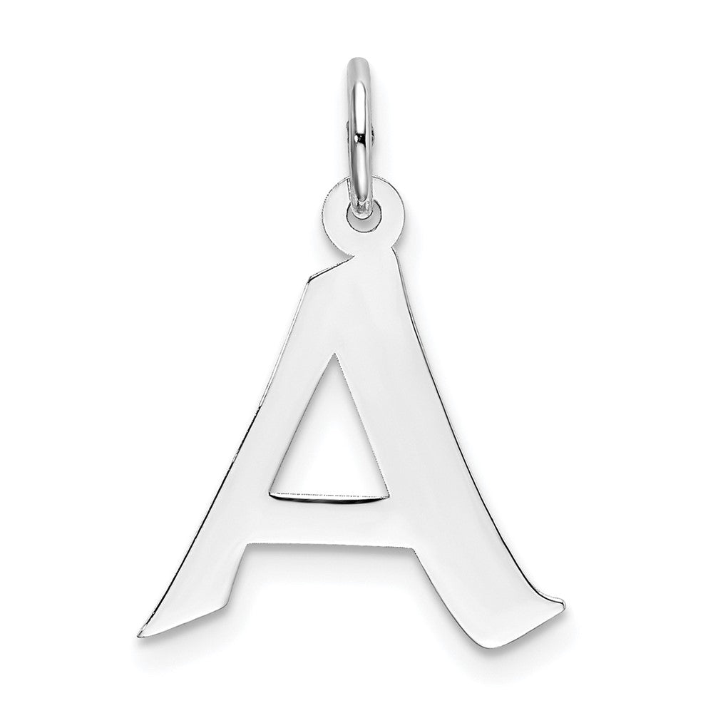Sterling Silver Rhodium-Plated Artisan Block Letter J Initial Charm