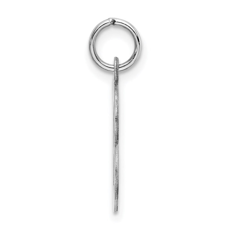 Sterling Silver Rhodium-Plated Artisan Block Letter B Initial Charm