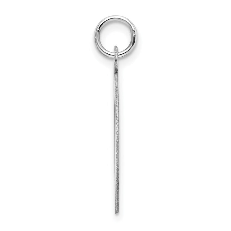 Sterling Silver Rhodium-Plated Artisan Block Letter D Initial Charm
