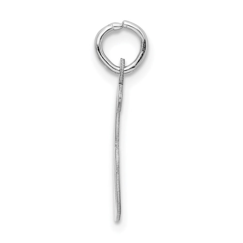 Sterling Silver Rhodium-Plated Artisan Block Letter G Initial Charm