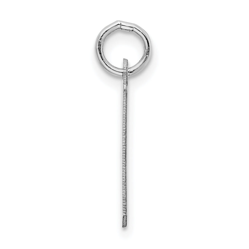 Sterling Silver Rhodium-Plated Artisan Block Letter I Initial Charm