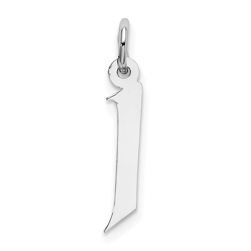Sterling Silver Rhodium-Plated Artisan Block Letter J Initial Charm