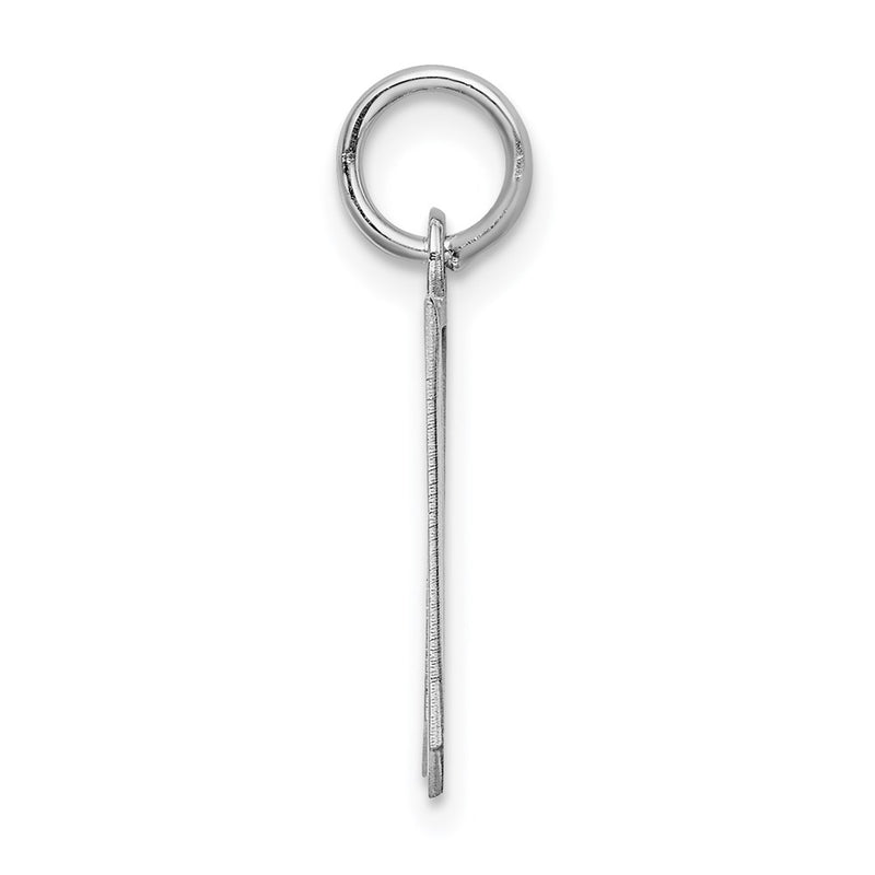 Sterling Silver Rhodium-Plated Artisan Block Letter N Initial Charm