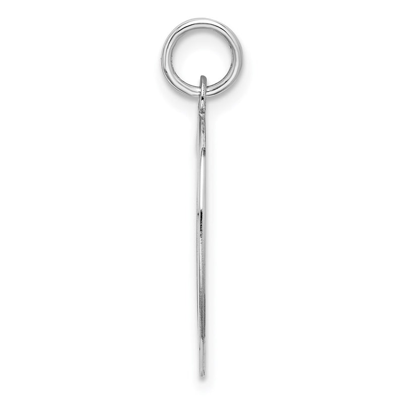 Sterling Silver Rhodium-Plated Artisan Block Letter O Initial Charm