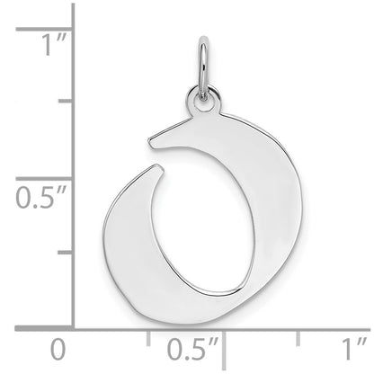 Sterling Silver Rhodium-Plated Artisan Block Letter O Initial Charm