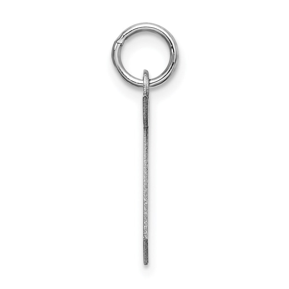 Sterling Silver Rhodium-Plated Artisan Block Letter R Initial Charm