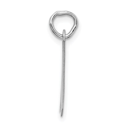 Sterling Silver Rhodium-Plated Artisan Block Letter W Initial Charm