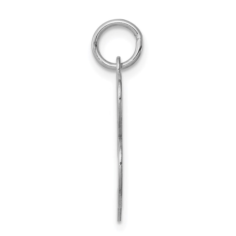 Sterling Silver Rhodium-Plated Fancy Script Letter B Initial Charm