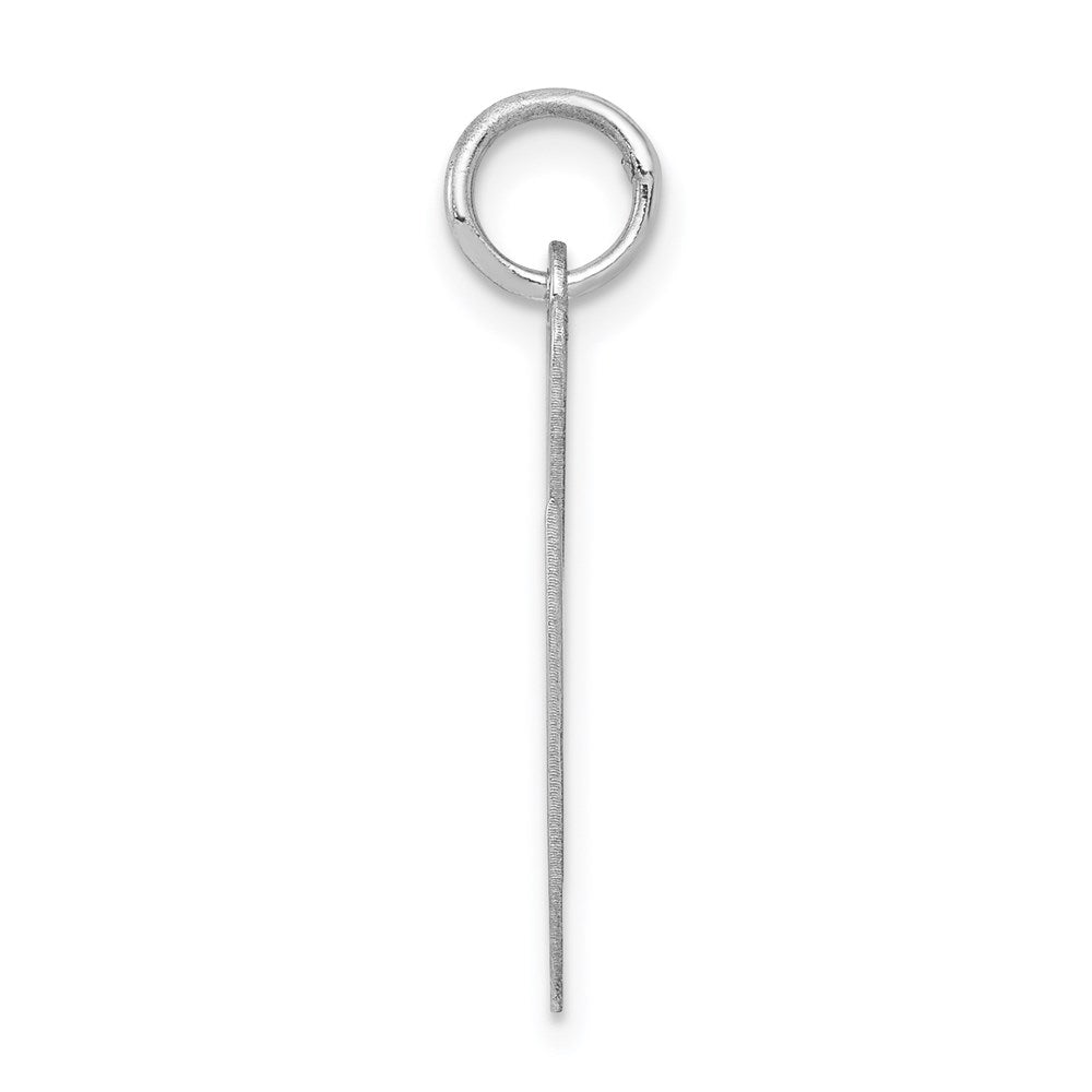Sterling Silver Rhodium-Plated Fancy Script Letter G Initial Charm