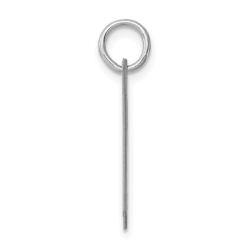 Sterling Silver Rhodium-Plated Fancy Script Letter H Initial Charm