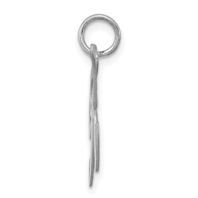 Sterling Silver Rhodium-Plated Fancy Script Letter K Initial Charm