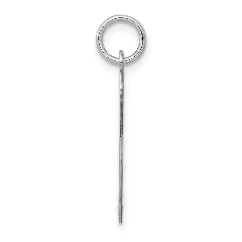 Sterling Silver Rhodium-Plated Fancy Script Letter P Initial Charm