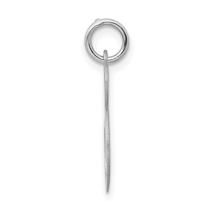 Sterling Silver Rhodium-Plated Fancy Script Letter S Initial Charm