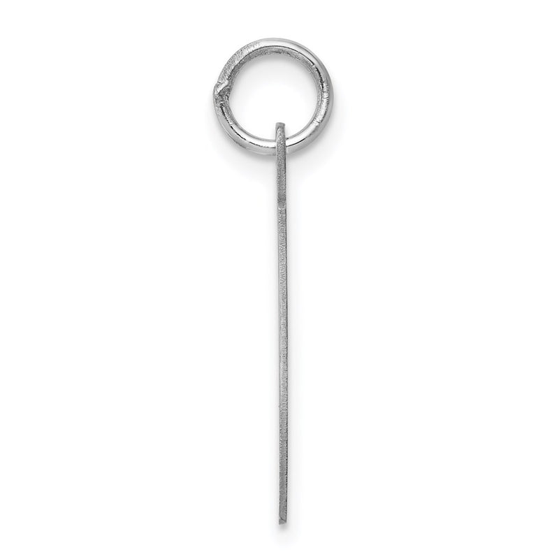 Sterling Silver Rhodium-Plated Fancy Script Letter T Initial Charm