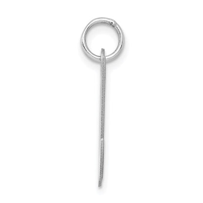 Sterling Silver Rhodium-Plated Fancy Script Letter U Initial Charm