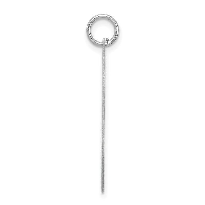 Sterling Silver Rhodium-Plated Fancy Script Letter J Initial Charm