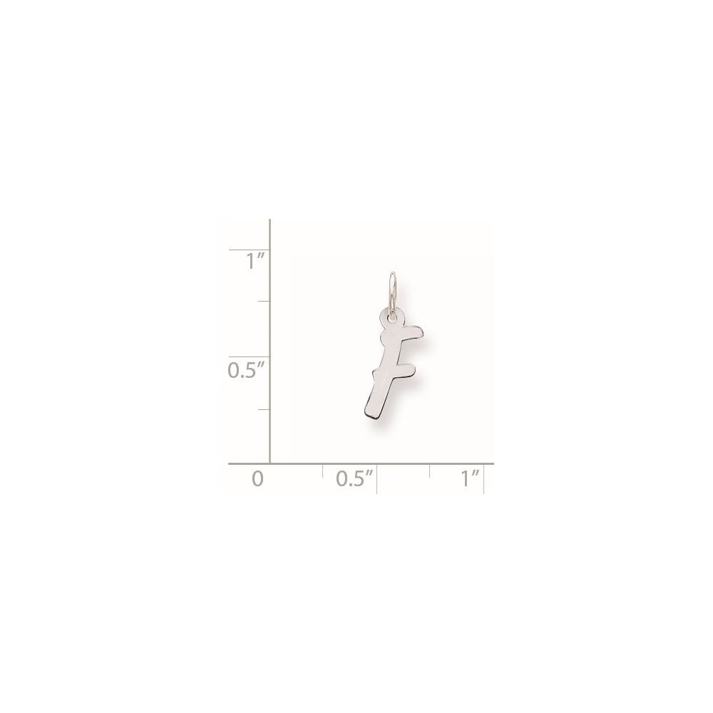Sterling Silver Rhodium-Plated Letter F Initial Charm