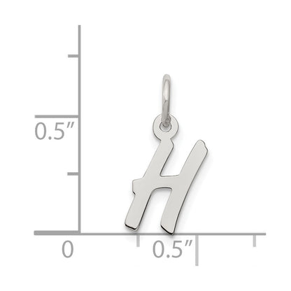 Sterling Silver Rhodium-Plated Letter H Initial Charm