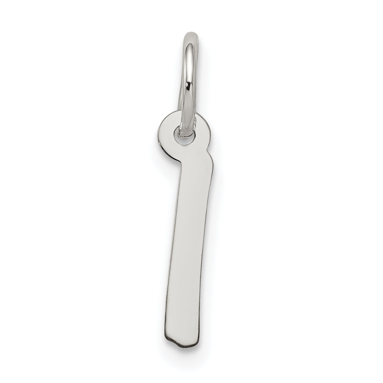 Sterling Silver Rhodium-Plated Letter I Initial Charm