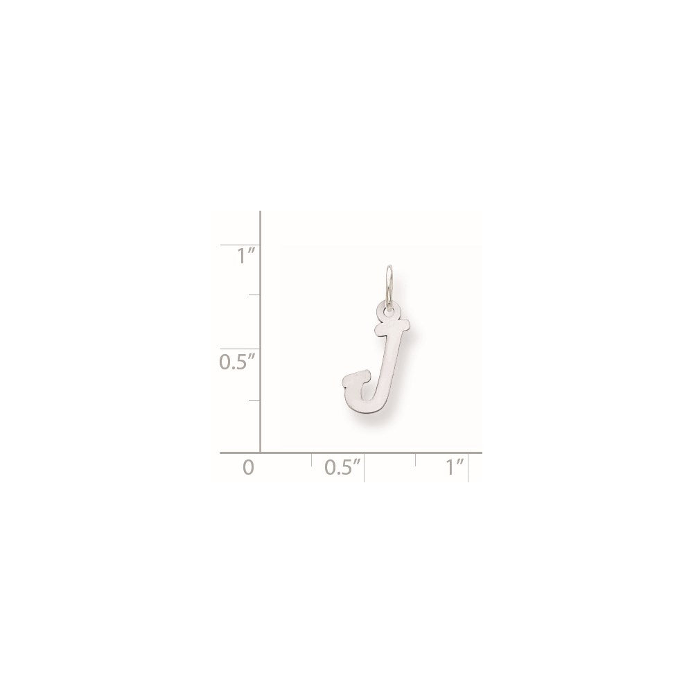 Sterling Silver Rhodium-Plated Letter J Initial Charm