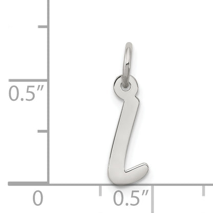 Sterling Silver Rhodium-Plated Letter L Initial Charm