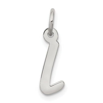 Sterling Silver Rhodium-Plated Letter L Initial Charm