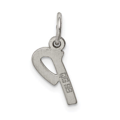 Sterling Silver Rhodium-Plated Letter P Initial Charm