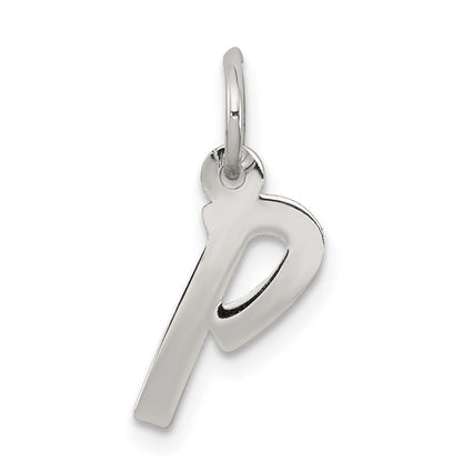 Sterling Silver Rhodium-Plated Letter P Initial Charm
