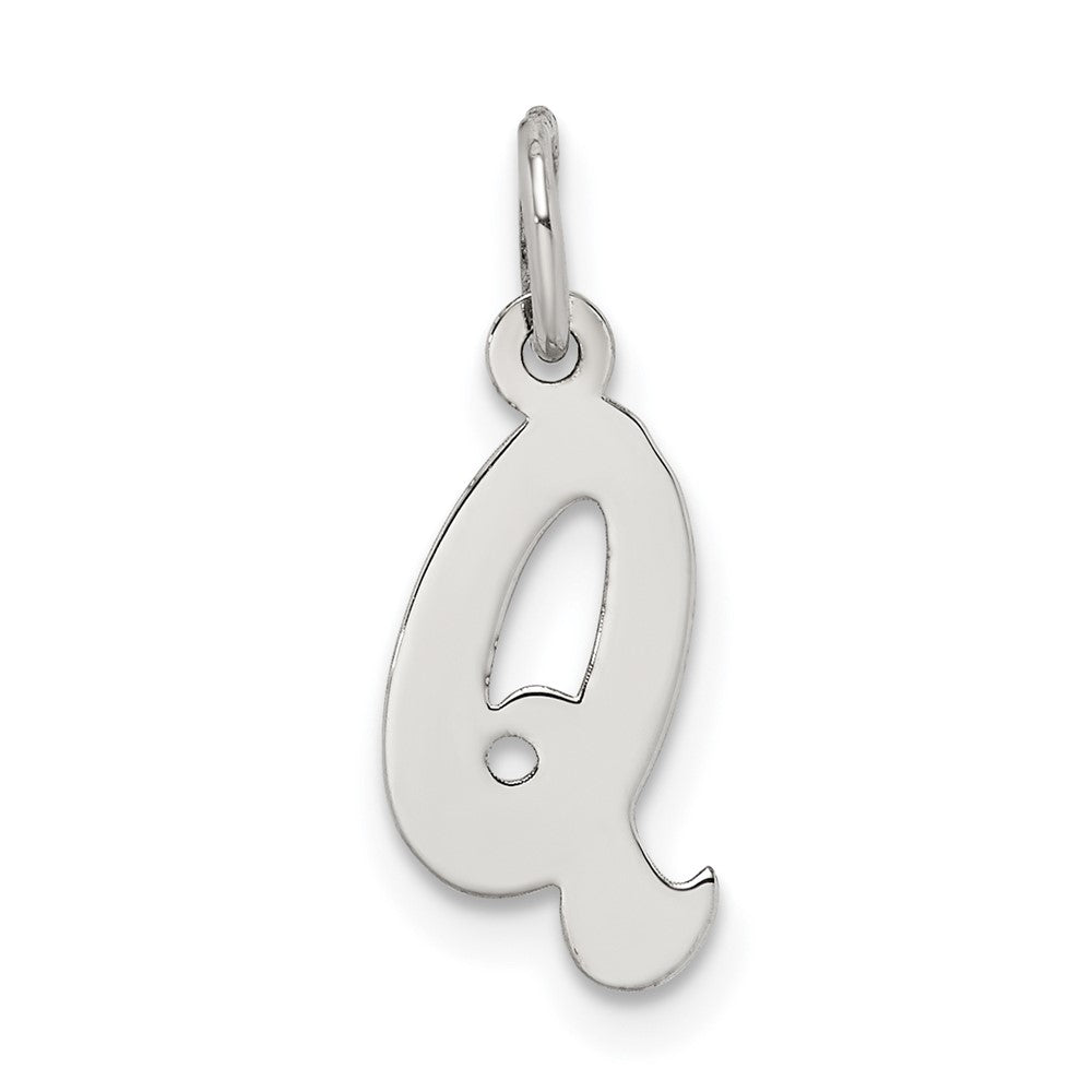 Sterling Silver Rhodium-Plated Letter Q Initial Charm