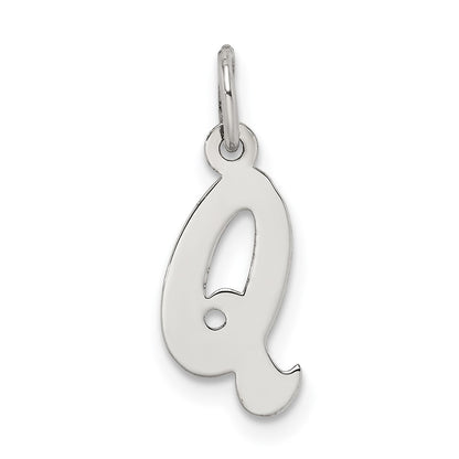 Sterling Silver Rhodium-Plated Letter Q Initial Charm